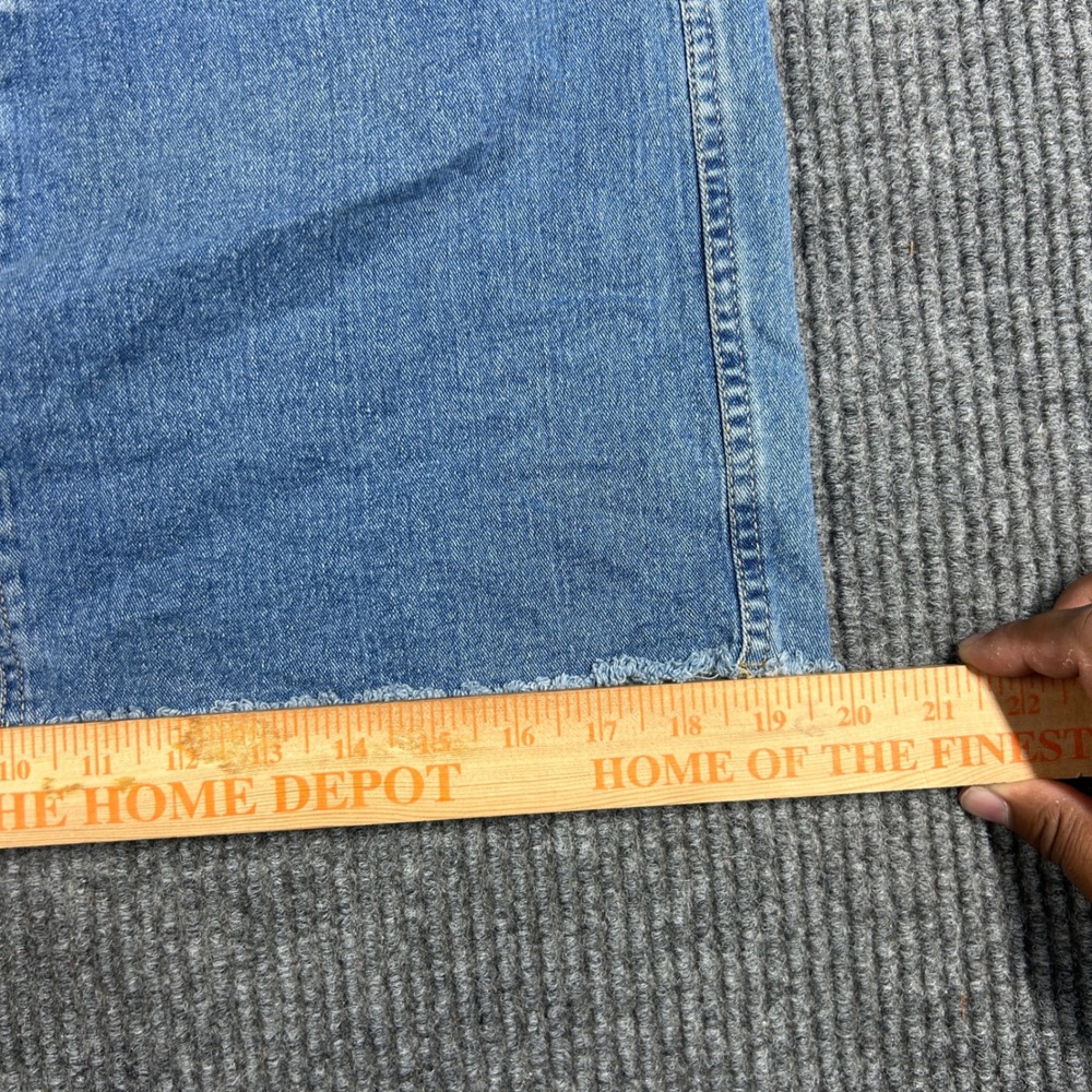 H&M &Denim Skirt Women's 12 Blue Denim Mini Raw Hem Medium Wash - Picture 4 of 6